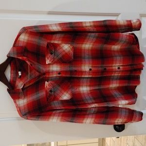 BDG Super Soft Plaid Button Down Shirt. Size XS  Black/Red/White